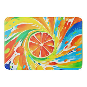 Citrus swirling Splash Design Bath Mat