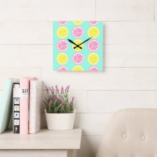 Citrus Symphony Square Wall Clock