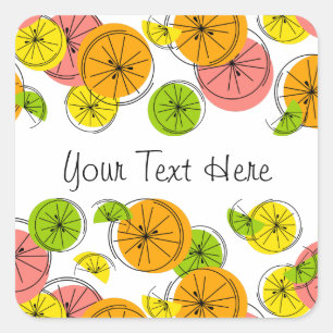 Citrus Text sticker square