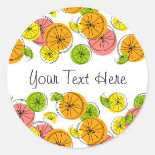 Citrus Texte autocollant rond