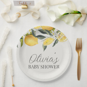 Citrus theme baby shower paper plate
