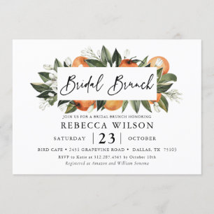 Citrus Theme Rustic Bridal Brunch Invitation