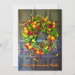 Citrus Themed Holiday Wreath Bok Gardens Florida Card