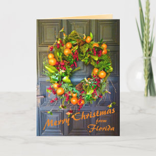 Citrus Themed Holiday Wreath Bok Gardens Florida Card