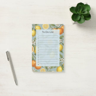Citrus To-Do List Watercolor Botanical Memo Pad Post-it Notes