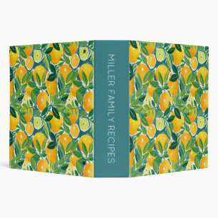 Citrus Tree Art Lemons Oranges Limes OWN TEXT Fun Binder