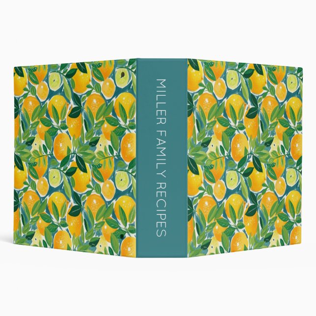 Citrus Tree Art Lemons Oranges Limes OWN TEXT Fun Binder (Background)
