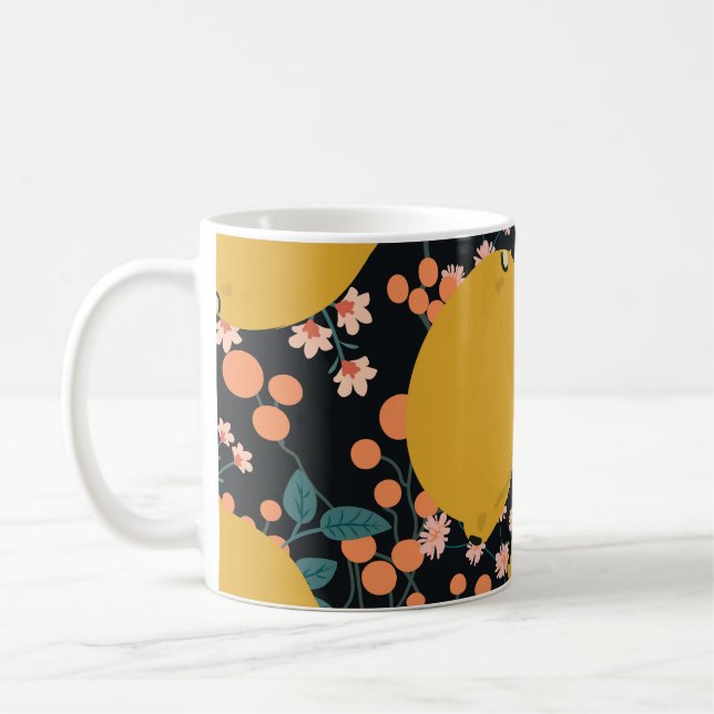 Citrus Tree Hand Drawn: Vintage Coffee Mug (Left)