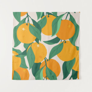 Citrus Tree: Summer Hand Drawn Tapestry