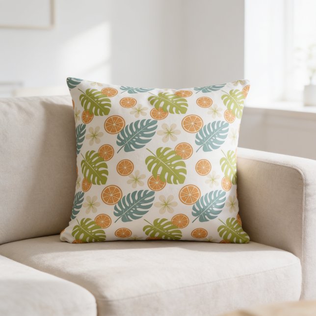 Citrus Tropical Throw Pillow (Citrus Tropical Throw Pillow)