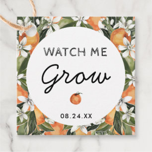 Citrus Watch Me Grow Succulent Favours Thank You Favour Tags