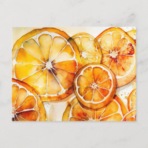 Citrus Watercolor Alcohol Ink Postcard