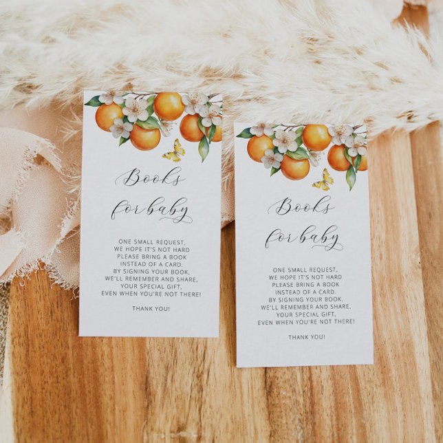 Citrus Watercolor Book Request Baby Shower Enclosure Card (Creator Uploaded)