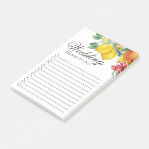 Citrus Watercolor Botanical Wedding Post-it Notes