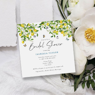 Citrus Watercolor Lemon Bridal Shower Invitation