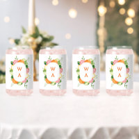 Citrus Watercolor Monogram Crest Bridal Party