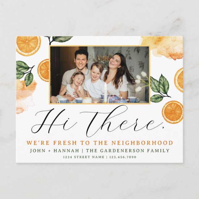 Citrus Watercolor New Neighbour Postcard (Front)