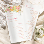 Citrus Watercolor Wedding Flat Program<br><div class="desc">Elevate your wedding with our vibrant Citrus Watercolor Wedding Flat Program Design, where every detail bursts with tropical charm and colourful joy. Immerse yourself in the refreshing beauty of white backgrounds adorned with lively watercolor graphics featuring oranges, limes, pink grapefruits, and delicate pink flowers intertwined with lush greenery. The typographic...</div>