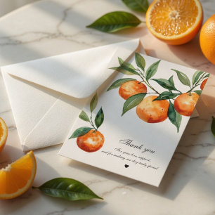 Citrus Wedding Mediterranean Orange Thank You Card