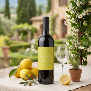 Citrus Wedding Wine Label Custom Bottle Label
