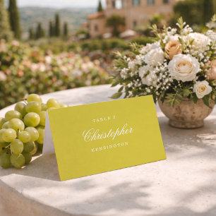 Citrus Wedding Yellow Elegant Place Cards