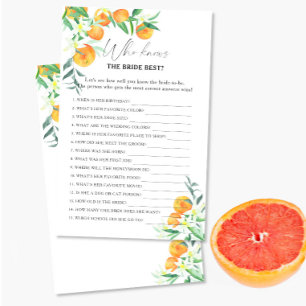 Citrus - Who knows the bride best game