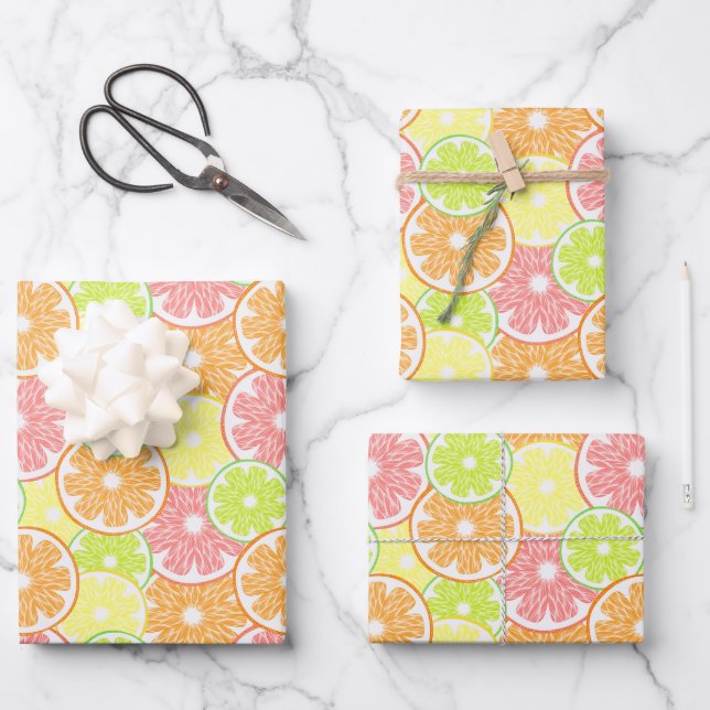 Citrus Wrapping Paper, Fruit Gift Wrap (Front)