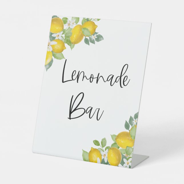 Citrus Yellow Lemon Party Lemonade Bar Sign (Front)
