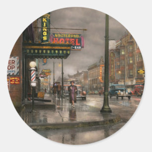 City - Amsterdam NY - Call 666 for Taxi 1941 Classic Round Sticker