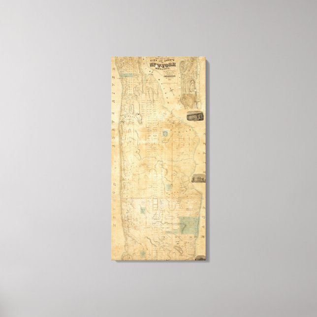 City And County Of New York North Of 50th St Canvas Print (Front)