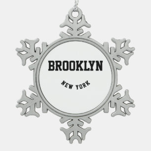 City and State Custom Location  Snowflake Pewter Christmas Ornament