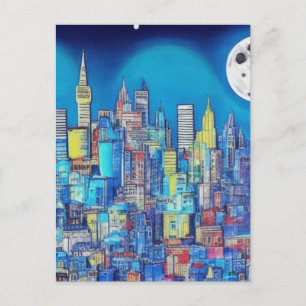 city at night A.I. work just for you.  Postcard