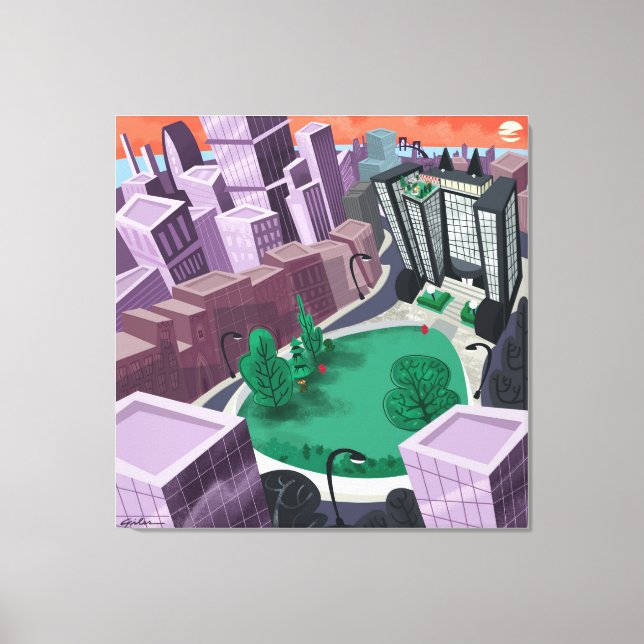 City At Sunset  Canvas Print (Front)