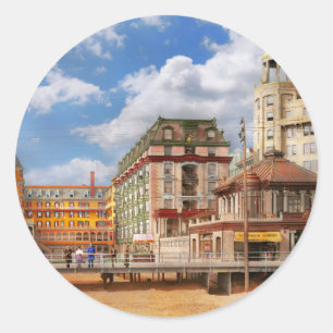 City - Atlantic City, NJ - The Dennis Hotel 1908 Classic Round Sticker