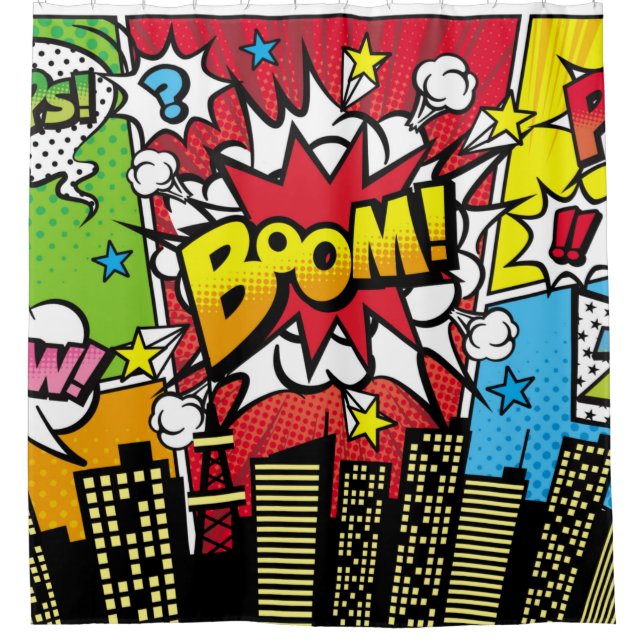 City background material with comic art style spee (Front)