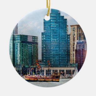 City - Baltimore MD - Harbour east Ceramic Ornament