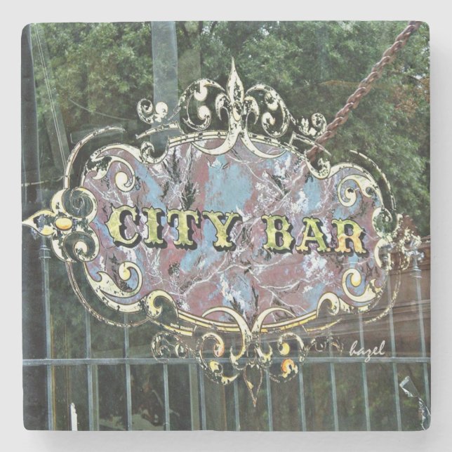City Bar Athens Georgia Marble Stone Coaster. Stone Coaster (Front)