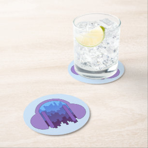 City blast: tribute to music round paper coaster