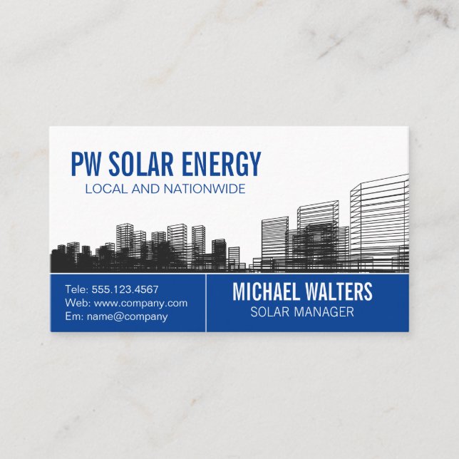City Blueprint Background Business Card (Front)
