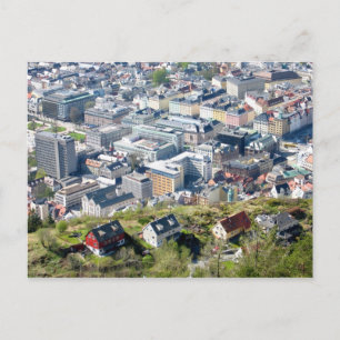 City Border - Bergen From Above Postcard