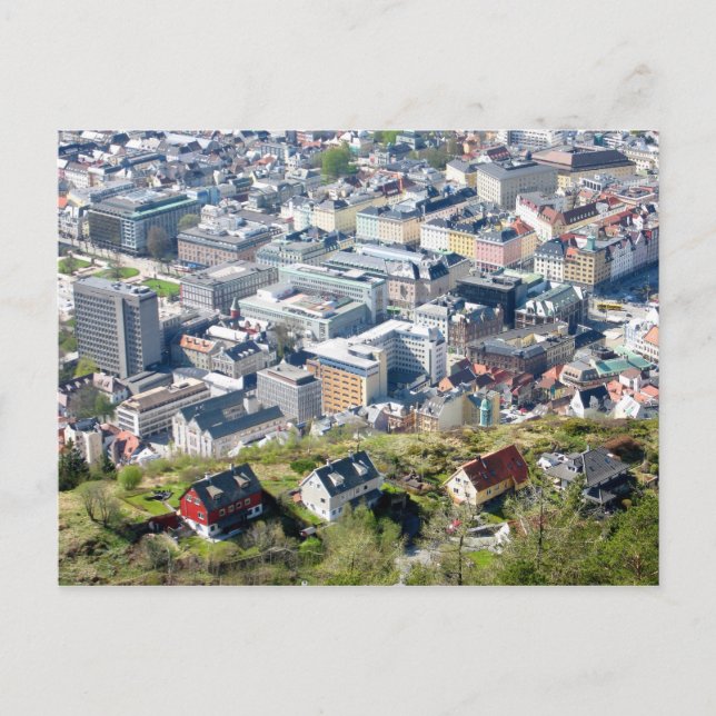 City Border - Bergen From Above Postcard (Front)