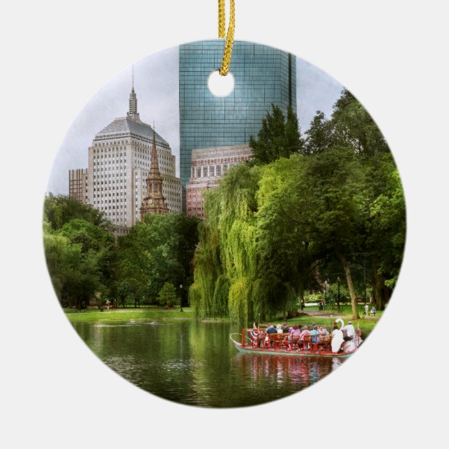 City - Boston Ma - Boston public garden Ceramic Ornament (Front)