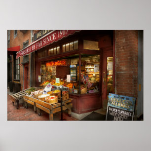 City - Boston Ma - Fresh meats and Fruit Poster