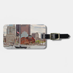 City - Boston Ma - Harbour walk skyline Luggage Tag