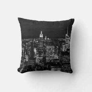CITY BUILDING DURING NIGHT TIME PHOTO THROW PILLOW