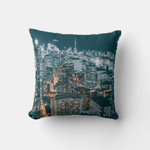CITY BUILDINGS ON TOP VIEW THROW PILLOW