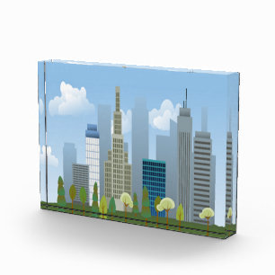 City buildings photo block
