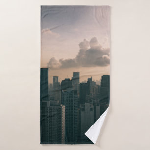 CITY BUILDINGS UNDER CLOUDY SKY DURING DAYTIME BATH TOWEL