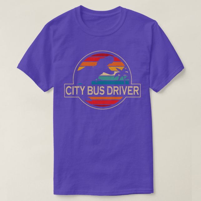 City Bus Driver Dinosaur T-Shirt (Design Front)