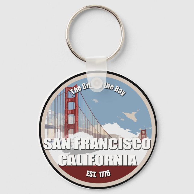 City by the bay, San Francisco California Keychain (Front)